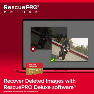 Карта пам'яті SanDisk Extreme 256GB microSDXC UHS-I з адаптером, швидкість читання до 190 МБ/с
