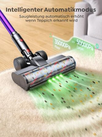 Бездротовий акумуляторний пилосос INTETURE 50KPa, 600W, 65 хвилин роботи, з док-станцією, автоматичний режим, сенсорний екран, антизаплутана щітка, для будь-яких поверхонь