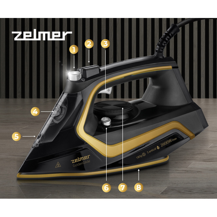 Парова праска Zelmer ZIR2620, 2600 Вт, керамічна підошва, 280 мл