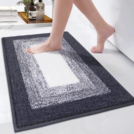 Enyhom Super Soft Microfiber Bath Mat - Non-Slip, Absorbent, Machine Washable, Dark Grey, 60x90cm