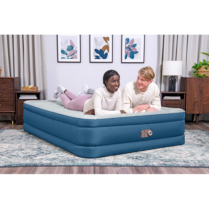 Повітряний матрац Bestway Fortech Snugable Top з вбудованим електричним насосом, Double XL/Mid, 203 x 152 x 46 см