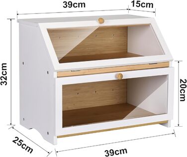 Чорний контейнер для хліба Leader Accessories з бамбука, 2 яруси, 32x32x34 см