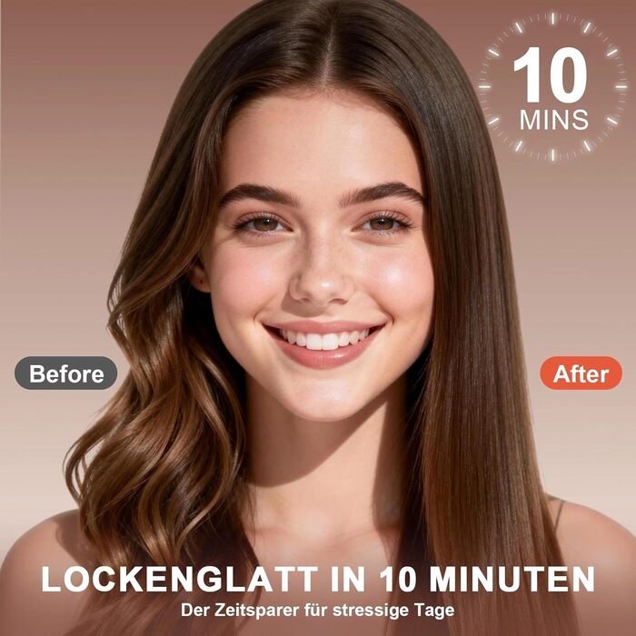 Іонізаційна щітка-випрямляч для волосся iToncs 2-в-1 з захистом від опіків та функцією пам'яті, LCD-дисплей, 5 температурних режимів (120°C-230°C), чорна