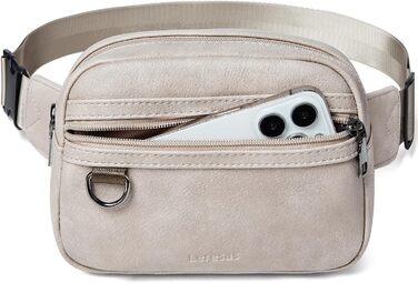 Сумка на пояс для жінок та чоловіків, 2 л, веганська шкіра, коричнева, 8 дюймів, модна, для подорожей, хайкінгу, бігу.