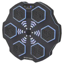 SPORTNOW Музична боксерська машина, електронна Bluetooth боксерська машина з музикою, 9 швидкостей, 3 режими, настінна смарт-ціль для боксу зі світлодіодними ліхтарями, для дорослих, домашні тренування, Чорний | Aosom