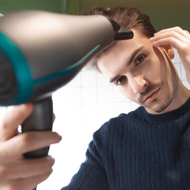 Фен Cecotec Bamba IoniCare 5200 Aura Black з іонною технологією, 2300W, концентратор та дифузор, для гладкого волосся, DC-двигун, справжній іон, великий потік повітря, 2 швидкості та 3 температури, чорний