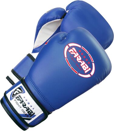 Дитячі боксерські рукавички Farabi Sports 8oz/6oz - для боксу, ММА, муай-тай, кікбоксингу, спарингу та тренувань (блакитні)