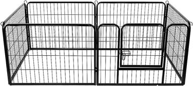Клітка для собак, металева, розкладна, для цуценят, гризунів, кроликів, з дверцятами (310 x 2,5 x 75 см, 80 x 60 см)