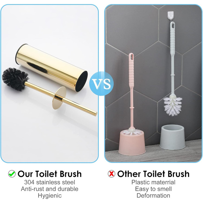 BGL 304 Stainless Steel Toilet Brush Holder (Gold Finish)