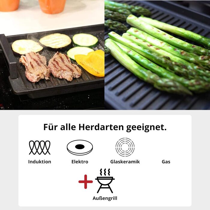 Гриль-планча Teppanyaki Lieblingspfanne 41x24 см з антипригарним покриттям, литий алюміній, ручки, для всіх типів плит і духовки, індукційна