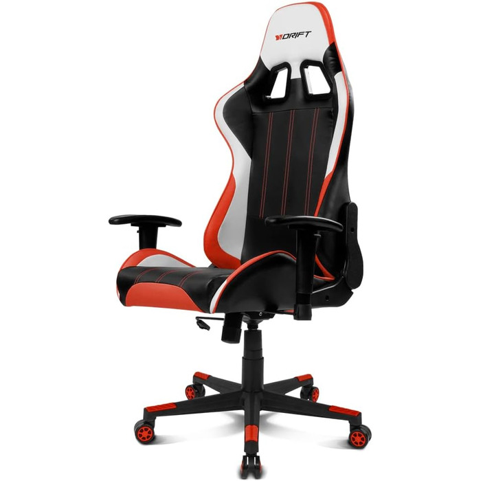 Ігрове крісло DRIFT DR175RED, екошкіра, 2D підлокітники, клас 4, чорний/червоний