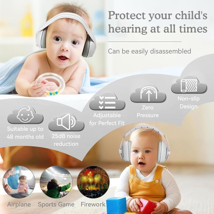 Навушники для захисту слуху Mumba Baby сірого кольору