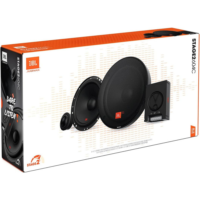 JBL Stage2 604C автомобільна аудіосистема 270 Вт, компонентна акустика 16 см з твітерами, динаміки для авто
