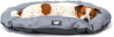 Ортопедичне ліжко для собак великих порід Ferplast: м'яка лежанка-корзина з водонепроникним знімним чохлом, 110 x 70 x 8 см (сірий)