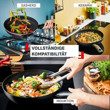 Сковорода Tefal Reflect On 28 см з керамічним антипригарним покриттям, алюміній (перероблений), індикатор нагріву, для всіх плит, кремовий колір G0220632