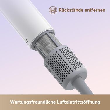 Фен для волосся DREAME Hair Dryer - Швидке сушіння, 110 000 обертів/хв, іонізація, регулювання температури та швидкості, насадка-дифузор, тиха робота, білий