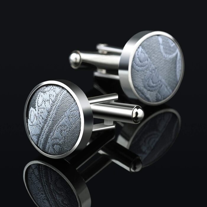 HISDERN Комплект краватки, нагрудного хустинки та запонок для чоловіків з візерунком павазь, з гачком, регульована, вже зав'язана, для весілля, свят, Різдва, Хелловіну, колір A2-Anthrazit