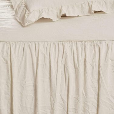 Lush Decor bedspread with ruffled skirt, polyester, ivory, Queen Queen Ivory