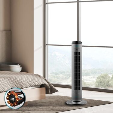 Турбовентилятор Cecotec EnergySilence 8190 Skyline Ionic: 60 Вт, 84 см, осциляція, іонізація, мідний мотор, 3 швидкості, сірий