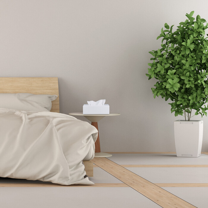 Relaxdays Cosmetic Tissue Box Bamboo White