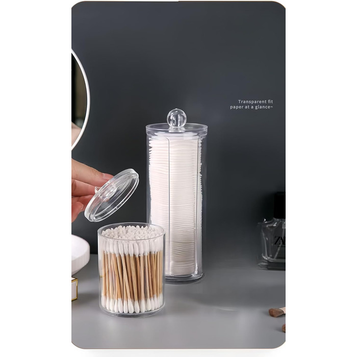 Організатор для косметики MIGUIWOR (3 шт.) - ватний диск, ватяні палички, прозорий