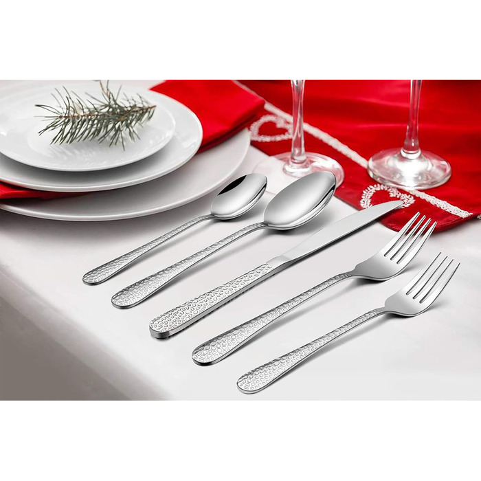 Набір столових приборів TEAMFAR, 60 предметів: нержавіюча сталь, набір столових приборів для 12 осіб, з ручкою 