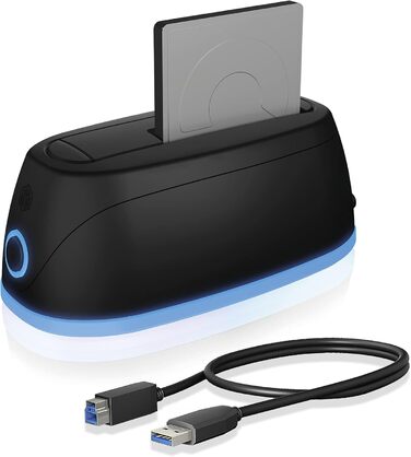 Док-станція ICY BOX для HDD/SSD USB 3.0 з RGB підсвічуванням, підтримка 2.5/3.5
