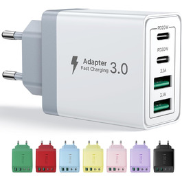 Багатопортовий зарядний пристрій Aioneus USB-C 40W з 4 портами (USB-C та USB-A) для iPhone, Samsung та інших телефонів, білий