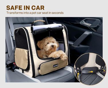 Pecute Рюкзак-переноска для котів та маленьких собак, великий, з вентиляцією, темно-зелений (хакі)