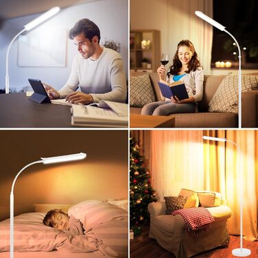 LED-стійка лампа Marctronic для вітальні, димерна, з пультом та сенсорним керуванням, 18W, 1800LM, сучасний дизайн, для офісу, спальні, біла