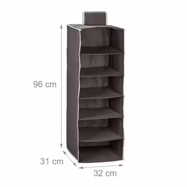 Relaxdays Hanging Shelf Closet Organizer with 6 Compartments