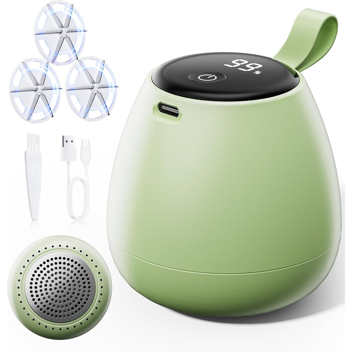 Електричний видальник пуху з 2 змінними лезами, 3 режими, LCD-дисплей, USB-зарядка для різних тканин