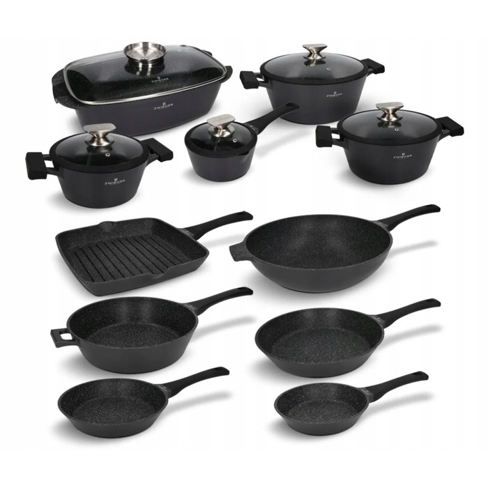 Набір кастрюль та сковорідок Black Stone Zwieger, 16 предметів