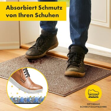 Килимок для взуття Floordirekt антиковзкий, миючий, для дому та коридору (80x120 см, коричневий)