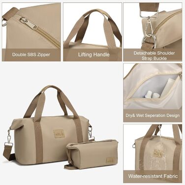 Набір валіз Sea Choice 5шт. з жорстким корпусом, 4 колеса, TSA-замок, M-L-XL (55/65/76см), Khaki