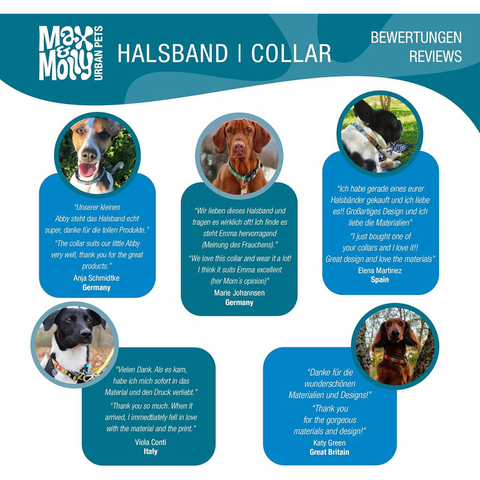 Нашийник для собак Max & Molly Gotcha! з Smart ID, преміум-якість, для великих собак, водонепроникний, зручний, регульований, ширина 2.5 см