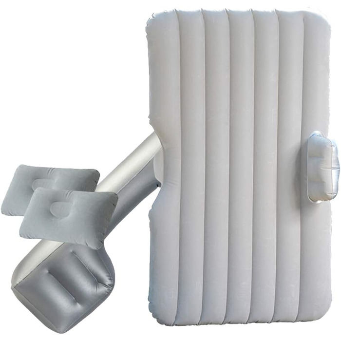 Надувна автомобільна матрац з насосом для подорожей, кемпінгу та відпочинку на природі (сірий)