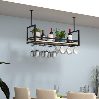 Металевий настінний/підвісний стелаж для вина DSVONAUS, 100x30x60 см - для бару, ресторану, кафе, кухні