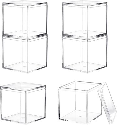 Круглі акрилові контейнери з кришкою, 2 шт, прозорі, 15×2,6 см, органайзер для цукерок, таблеток, намистин, дрібних прикрас