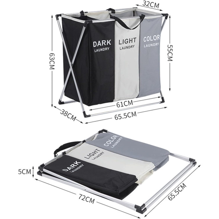 YIHAOBOX Laundry Baskets Large Foldable Laundry Bag Dirty Basket Waterproof Clothes Classification Bathroom Organizer - Laundry Basket - Laundry Chest
