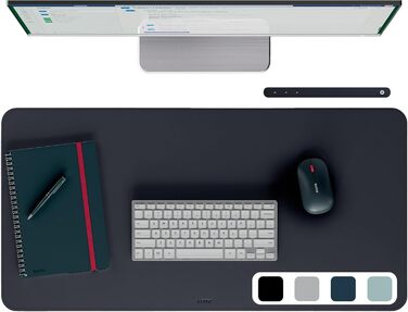 Leitz Великий ігровий килимок для миші, антиковзаюча поверхня, точне відстеження миші, миється, для офісу, дому та геймінгу, сірий, 100 x 40 см, поліестер + гумове покриття