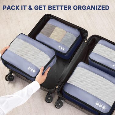 Органайзер для валізи MURISE, 8 шт. - Packing Cubes для подорожей, набір для валізи з чохлом для взуття та косметичкою, система організації, Travel Essentials (Сірий)
