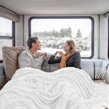 Плед Utopia Bedding з штучного хутра Sherpa, 200x150 см: теплий, м'який, для ліжка, дивана, кемпінгу та подорожей