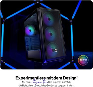Корпус для ПК ENDORFY Arx 500 ARGB, загартоване скло, 4x140мм ARGB вентилятори
