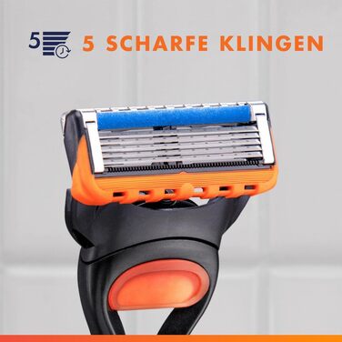 Чоловіча бритва Gillette Fusion5, металева, чорна (1 станок + 3 змінні касети)
