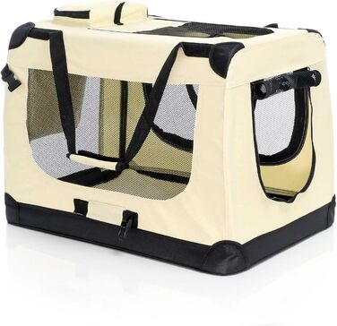 Складана переносна переносна коробка для собак та котів Fudajo (50x35x35 см, 700x520x500 мм, бежева)