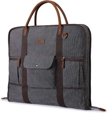 Garment bag for business trips, linen, leather, for men and women
