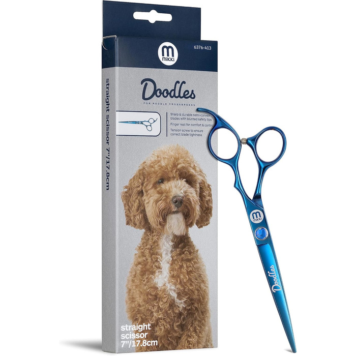Ножиці для грумінгу собак Mikki Doodle: професійні ножиці для стрижки та формування шерсті, 19 см