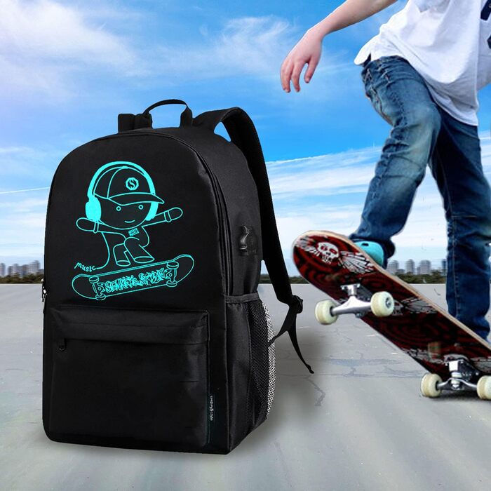 Шкільний рюкзак для хлопчика BSTcentelha з USB-портом та зарядкою, чорний