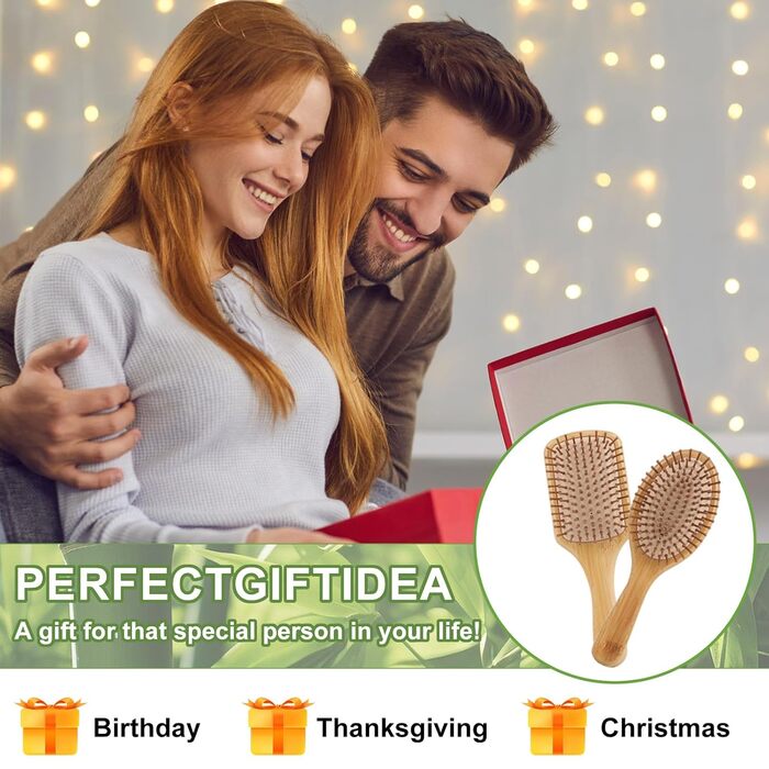 Набір гребінців з бамбука (3 шт.) - для чоловіків, жінок та дітей, для густого та ламкого волосся